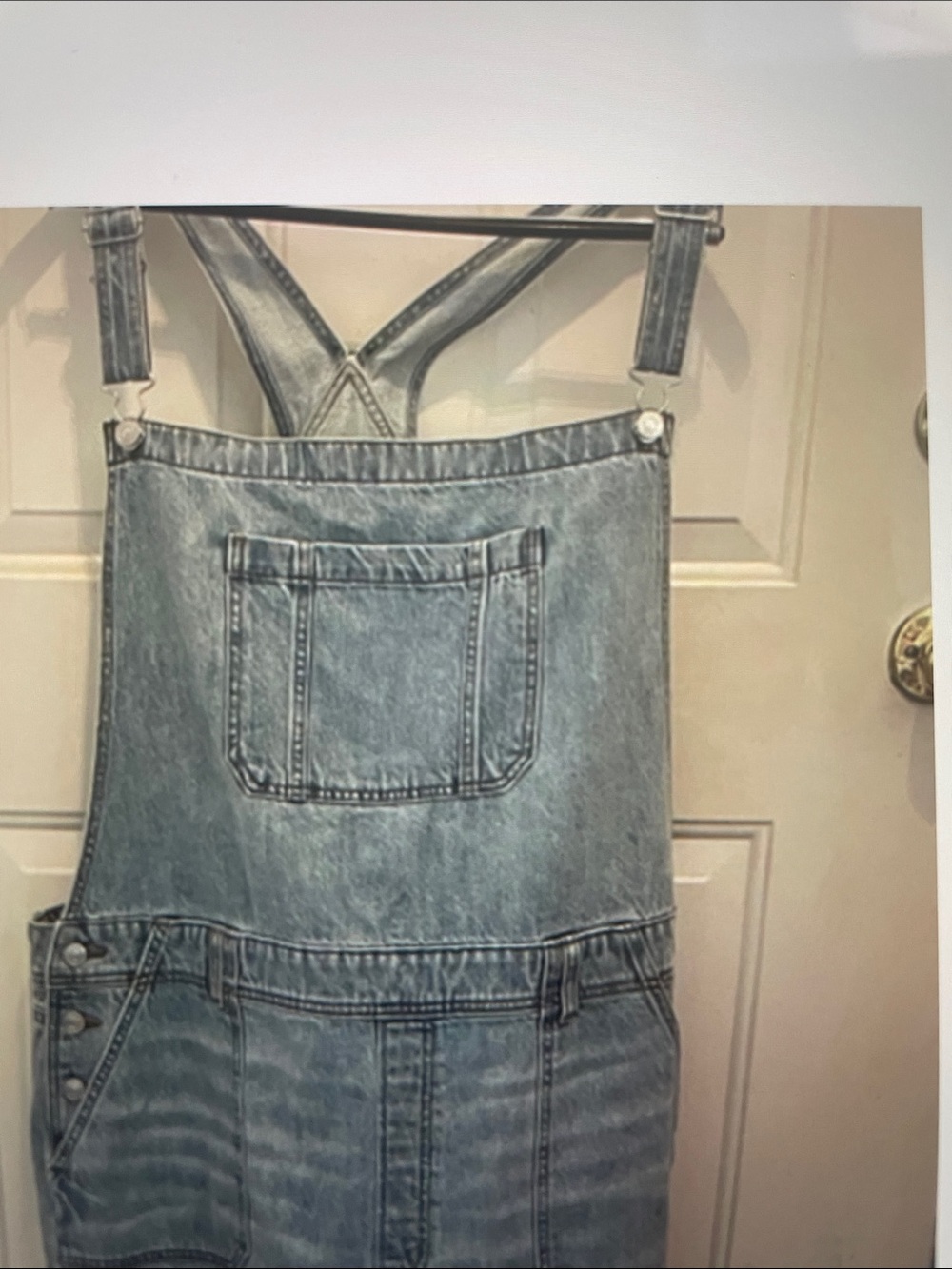 Womens American Eagle Outfitters Light Blue Denim Relaxed Overalls